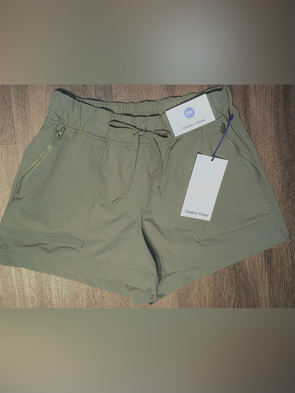 Outdoor Voices RecTrek Shorts Agave Green Size Small S - NWT